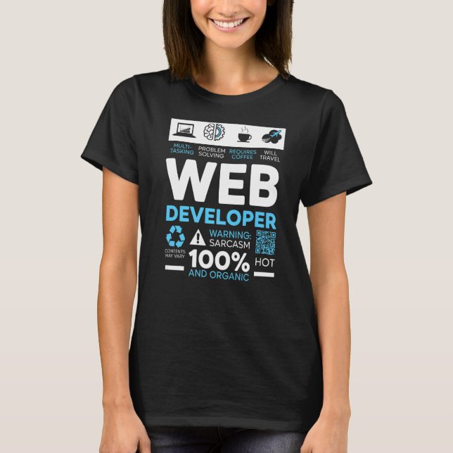 Web Developer IT Guy Computer Website Development  T-Shirt (Front)