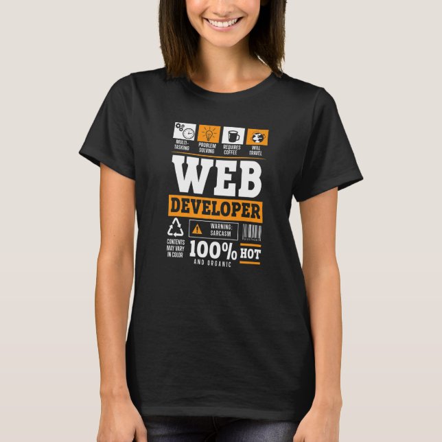 Web Developer IT Guy Computer Website Development  T-Shirt (Front)