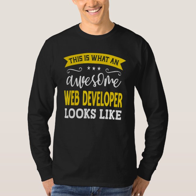 Web Developer Job Title Employee Funny Worker Web  T-Shirt (Front)