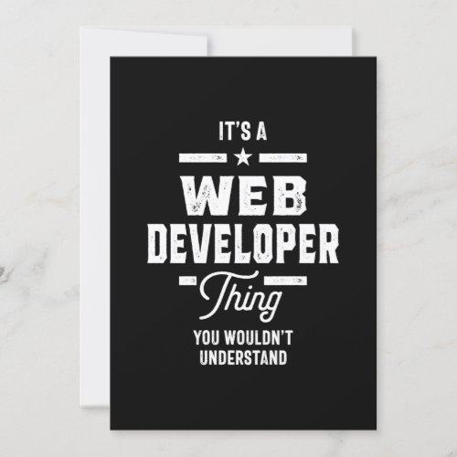 Web Developer Job Title Gift Invitation