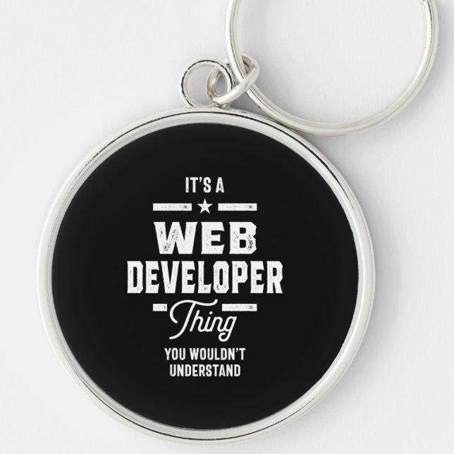 Web Developer Job Title Gift Keychain (Front)
