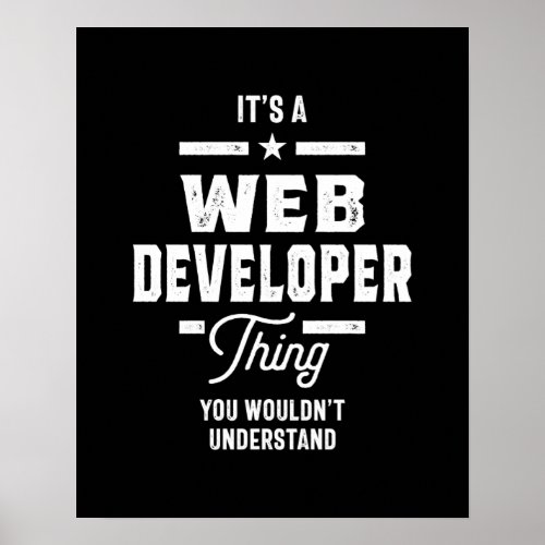 Web Developer Job Title Gift Poster