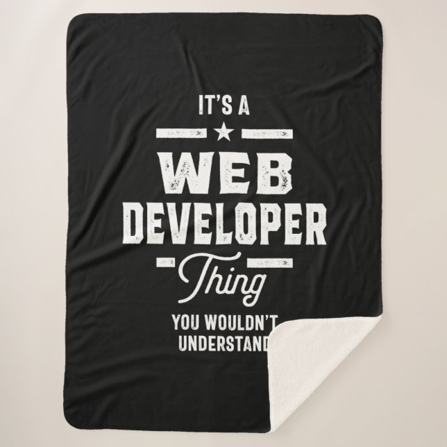 Web Developer Job Title Gift Sherpa Blanket (Front)