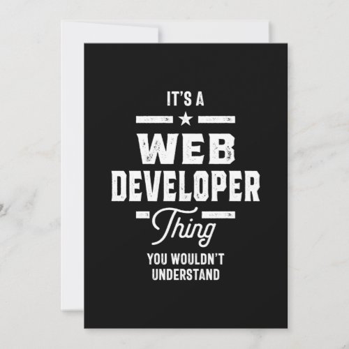 Web Developer Job Title Gift Thank You Card