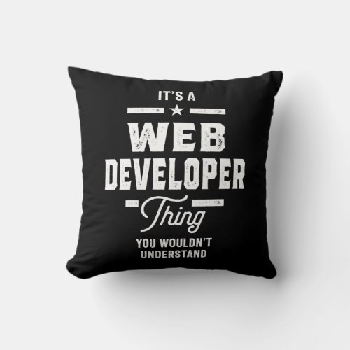 Web Developer Job Title Gift Throw Pillow
