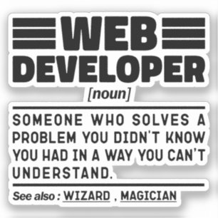 Web Developer Noun Cool Computer Programming Lover Sticker