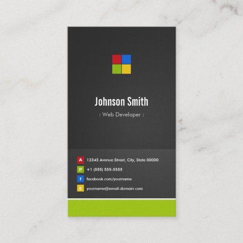 Web Developer - Premium Creative Colorful Business Cards