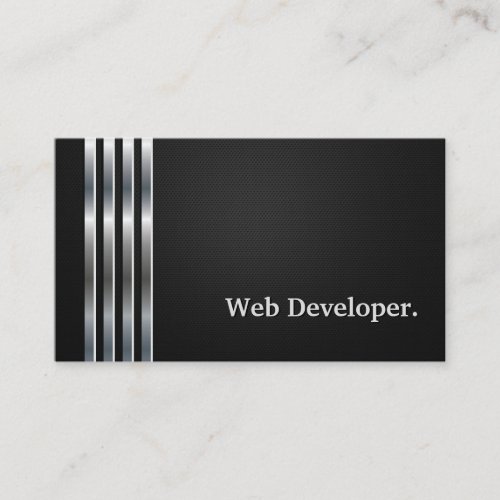Web Developer Professional Black Silver Business Card Template
