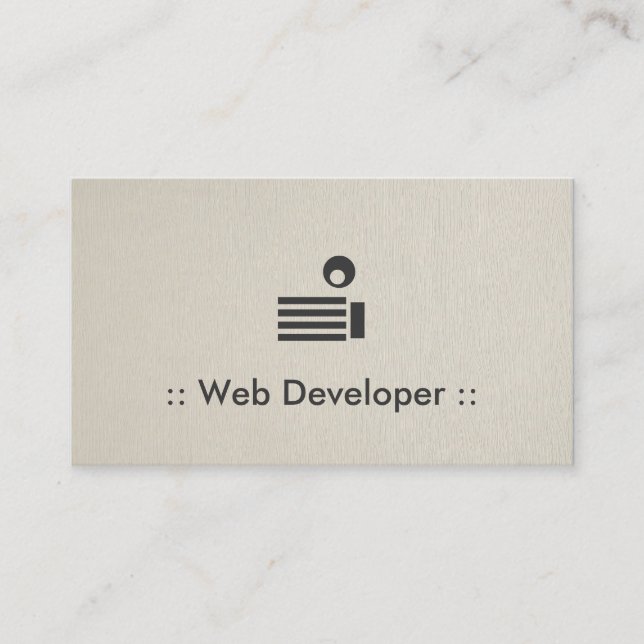 Web Developer Simple Elegant Professional Business Card (Front)
