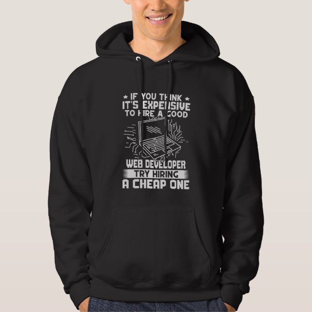 Web Developer Try Hiring A Cheap One Hoodie (Front)