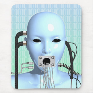 Web Head Modern Surreal Art Mouse Pad