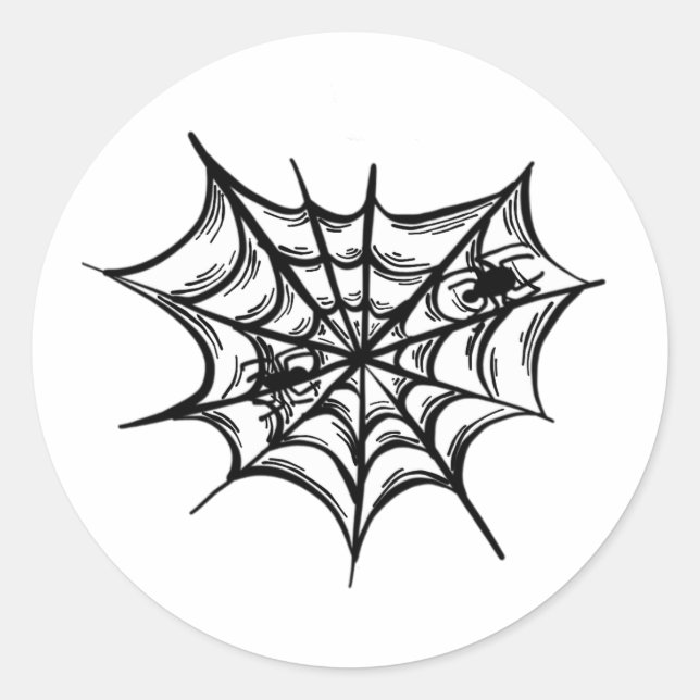 web in the shape of a heart classic round sticker (Front)