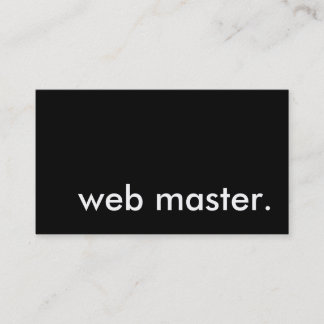 web master. business card