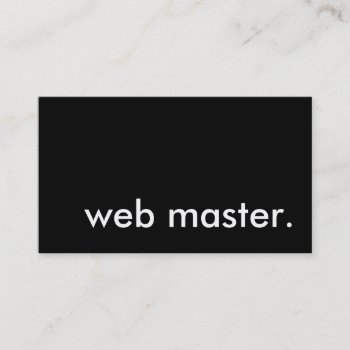 Web Master. Business Card by asyrum at Zazzle