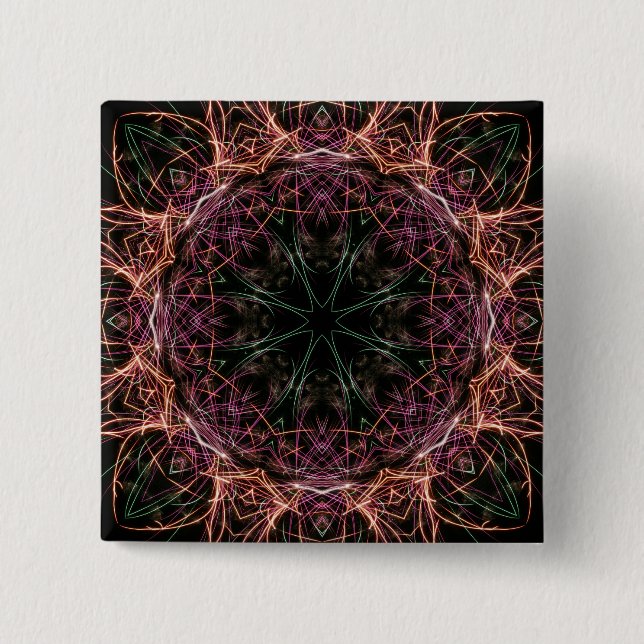 Web of Color Kaleidoscope Button (Front)