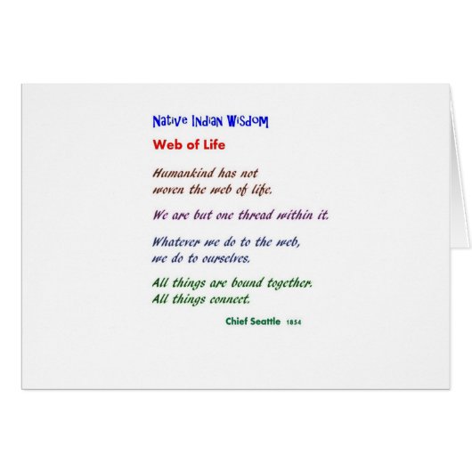 Web of Life : Native American Wisdom Cards (Front Horizontal)