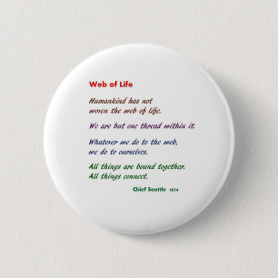 Web of Life : Native American Wisdom Pinback Button