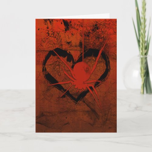 Web Of Love Gothic Valentines Card