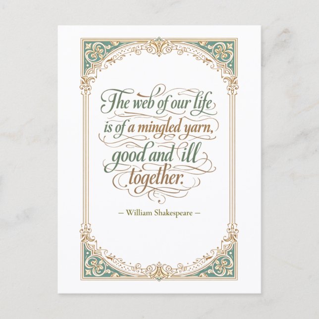 "Web of Our Life" Shakespeare Postcard (Front)