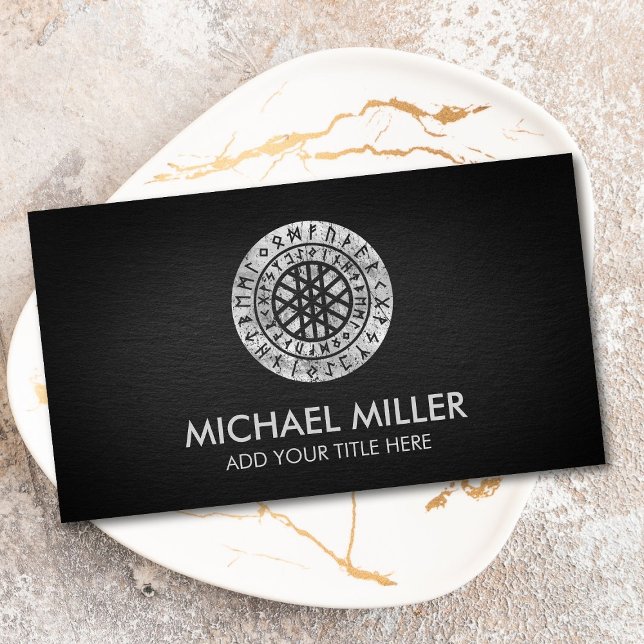 Web of Wyrd and Runic Alphabet Business Card (Creator Uploaded)