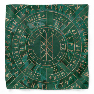 Web of Wyrd - Malachite, Leather and Gold Bandana