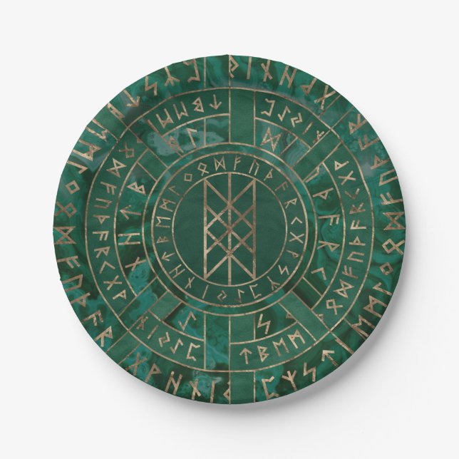 Web of Wyrd - Malachite, Leather and Gold Paper Plates (Front)