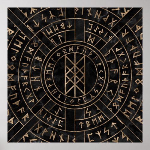 Web of Wyrd The Matrix of Fate_ Marble and gold Poster