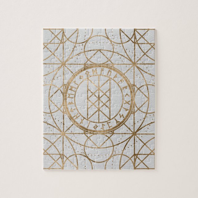 Web of Wyrd The Matrix of Fate - Pastel Gold Jigsaw Puzzle (Vertical)