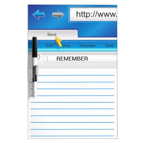 Web Page Browser Dry Erase Board