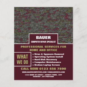 Web Script, Computer Repair Specialist Advertising Flyer