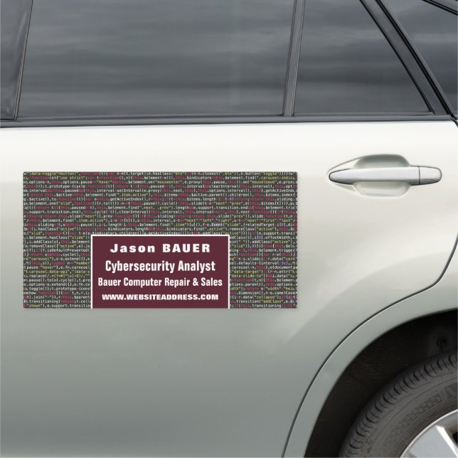 Web Script, Information Technology, Computer Car Magnet (In Situ)