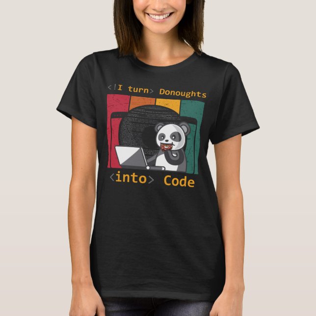 web software developer doughnuts donuts  panda cod T-Shirt (Front)