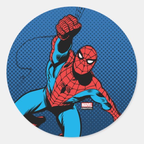 Web_Swinging Spider_Man Classic Round Sticker