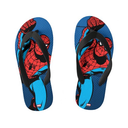 Web_Swinging Spider_Man Kids Flip Flops