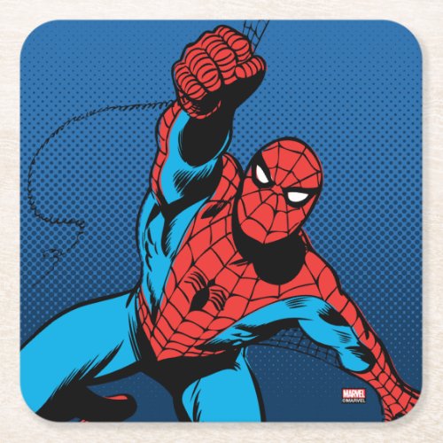 Web_Swinging Spider_Man Square Paper Coaster