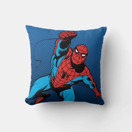 Web_Swinging Spider_Man Throw Pillow