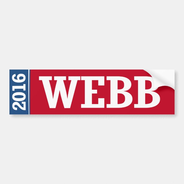 WEBB 2016 BUMPER STICKER (Front)