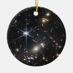 webb deep field ceramic ornament