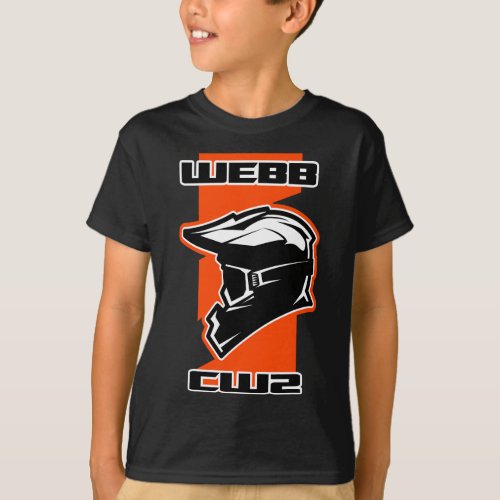 Webb Dirt Bike Racing Orange T_Shirt