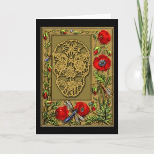Webbed Skull Day of the Dead Halloween Gothic Card
