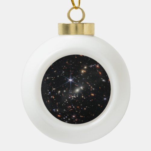 Webbs First Deep Field View of the Universe  Ceramic Ball Christmas Ornament