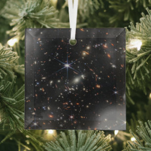 Webb's First Deep Field View of the Universe  Glass Ornament