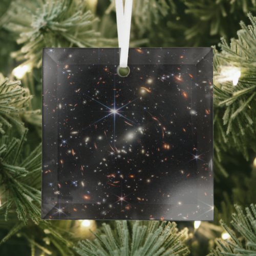 Webbs First Deep Field View of the Universe  Glass Ornament