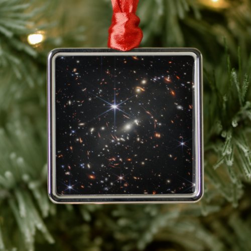 Webbs First Deep Field View of the Universe  Metal Ornament