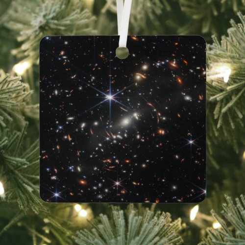 Webbs First Deep Field View of the Universe  Metal Ornament