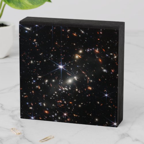 Webbs First Deep Field View of the Universe  Wooden Box Sign