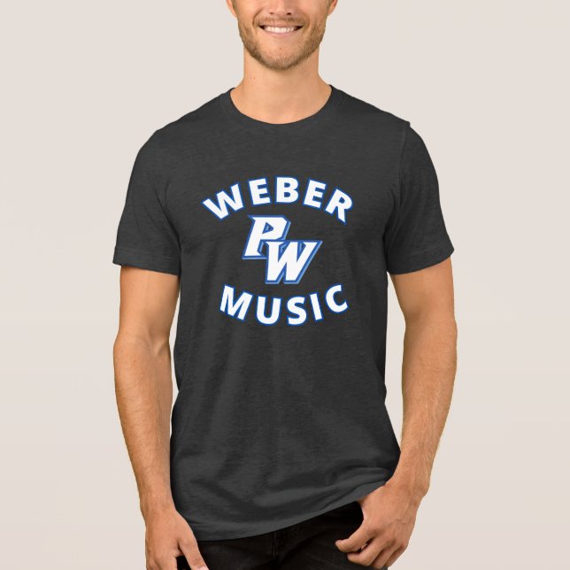 Weber Music (blue text) with new PW logo Tri-Blend Shirt (Front)