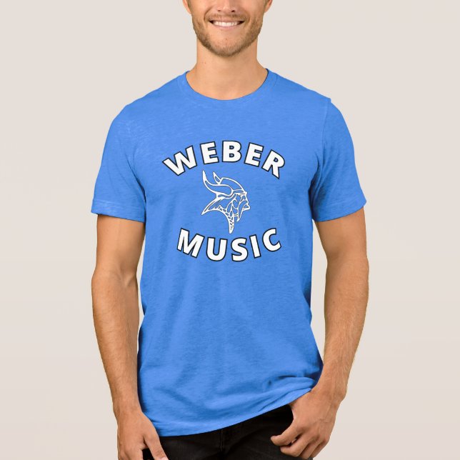 Weber Music (white letters/black outline) Tri-Blend Shirt (Front)