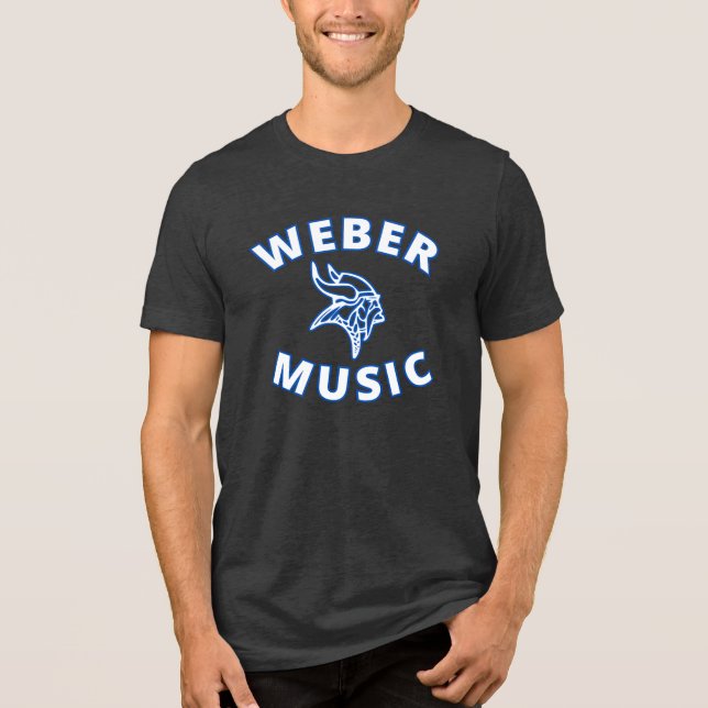 Weber Music (white letters w/blue outline) Tri-Blend Shirt (Front)