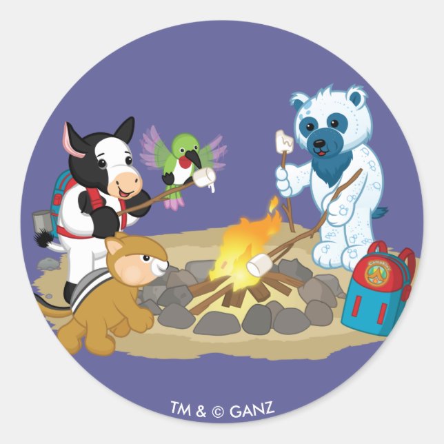 Webkinz | Campfire Marshmallows Classic Round Sticker (Front)